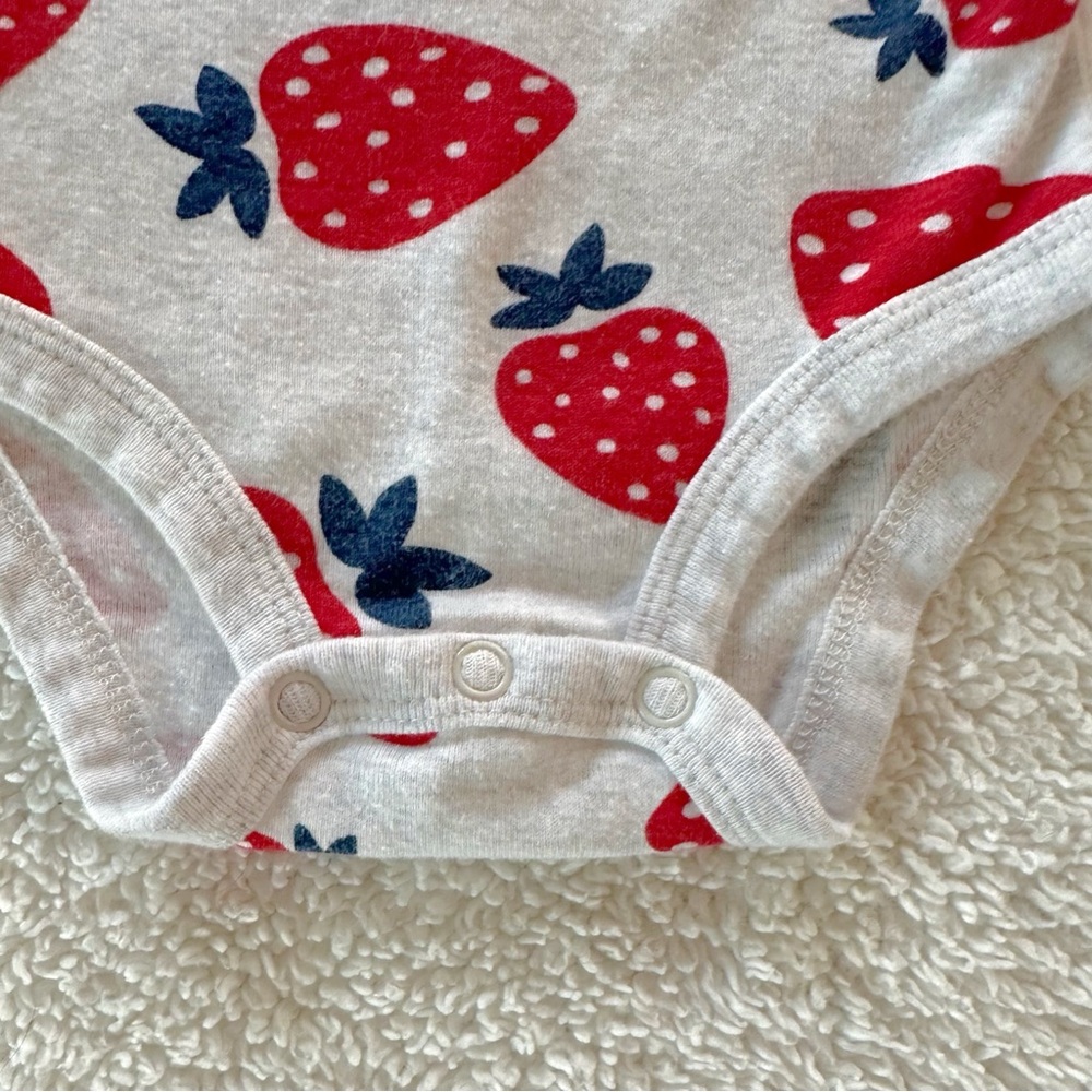 Carter’s Child of Mine Strawberry Print Baby One Piece - Picture 4 of 5